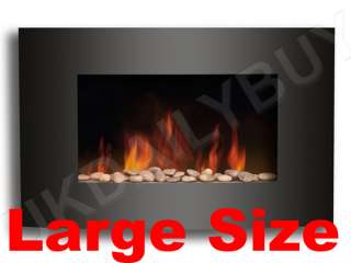 New Plasma Flame Effect Curved Glass Electric Wall Fire Fireplace 