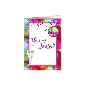  Disco Ball Champagne Invitation Card Health & Personal 