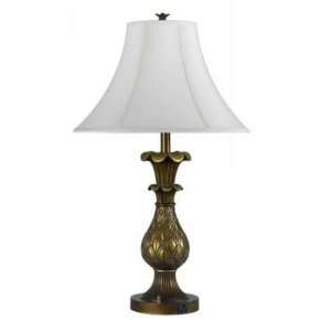   Pineapple Base Antique Gold Two Light Table Lamp