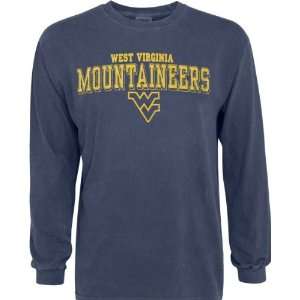  West Virginia Mountaineers Navy Pigment Dyed 2 Long Sleeve 