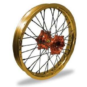  Wheel MX Rear Wheel Set   19x1.85   Gold Rim/Orange Hub 24 11064 HUB 