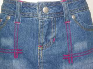 NWT ELLEMENNO Girls Embroidered Denim Jean Skirt Skort Size 5 6 10 12 