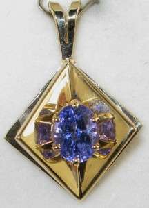 HiEnd .75ctw AAA Tanzanite Solitaire 14K Yellow Gold Pendant 4.2g 