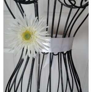   Flower Dress Sash & Hair Clip Set Wild Daisy Gerbera 