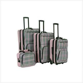 Pc Rockland Pink Plaid Luggage Set by Fox Luggage #F1  