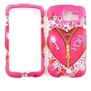   Pink Heart with Zipper HARD PROTECTOR COVER CASE / SNAP ON PERFECT FIT