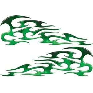   Color Reflective Fire Green Tribal Motorcycle Gas Tank Flame Decals