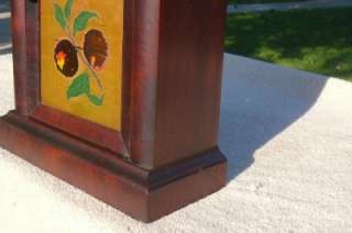 Original Ansonia Gothic Steeple Shelf Mantle Clock Case Painted Glass 