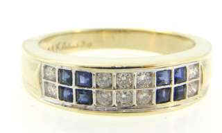 Natural Sapphire & Genuine Diamond Solid 14K Gold Ring  
