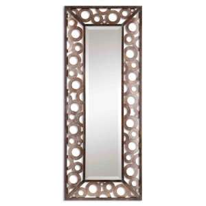   Mirror Wall Mounted Mirror Heavily Stained Bronze w/ Burnished Details