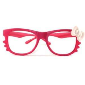 Hello Kitty Bow Pink w/ White Bowtie Frame Girl Glasses Women Costume 