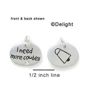  N1026+ tlf   I Need More Cowbell   Silver Resin Charm 