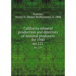   for 1940. no.121 Henry H. (Henry Heilbronner), b. 1894 Symons Books