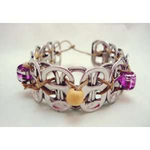  Pop Top Bracelet with Pink Beads 