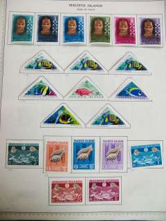 Maldives Island Early Stamp Collection On Minkus Pages  