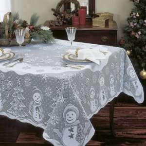  Heritage Lace Snowman Family Tablecloth  