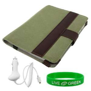  Olive and Red Canvas Case and 12V Car Charger for  