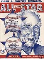 1956 All Star Program HRs Ted Williams Mickey Mantle EX  
