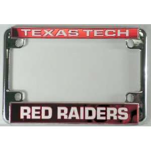   Red Raiders Chrome Motorcycle License Plate Frame