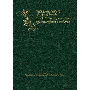  Nutritional effect of school lunch for children of pre 