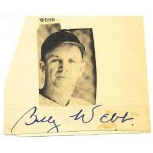 Bill Webb Hand Signed Cut Autograph Sig ~psa Dna Coa~   MLB Cut 
