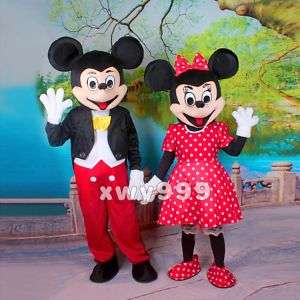 Lovely Mickey and Minnie Mouse Mascot Costume Cartoon 076783016996 