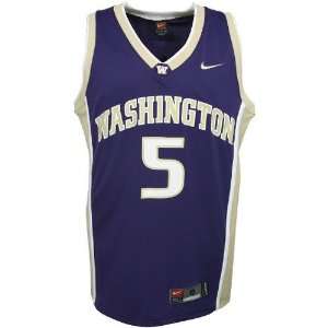  Nike Washington Huskies #5 Purple Replica Basketball 