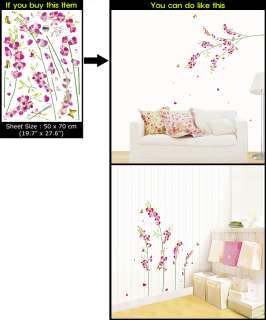ORCHID FLOWER Art Deco Wall/Window Sticker PS58184  