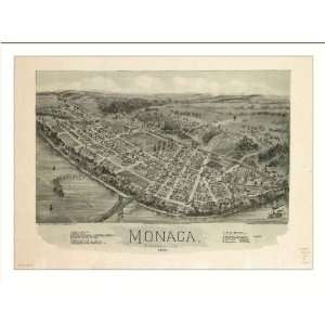 Historic Monaca, Pennsylvania, c. 1900 (L) Panoramic Map Poster Print 