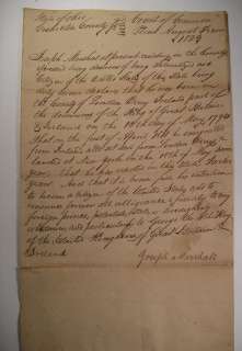 1823 DECLARATION OF INTENT TO BECOME US CITIZEN Joseph Marshall 