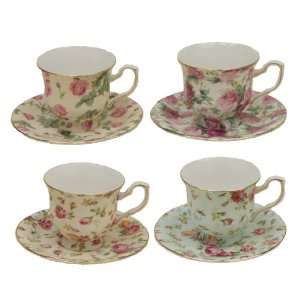  Gracie China Rose Chintz 3 Ounce Porcelain Espresso Cup 