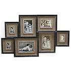   CHIC S/7 Wood Burlap Matte PHOTO COLLAGE Picture Frame Wall Decor