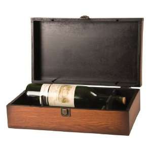  Wilco Imports Brown Wooden Decorative Box for Two Bottles 