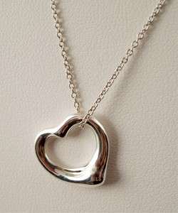 Tiffany ELSA PERETTI Sterling Small OPEN HEART Pendant Necklace 