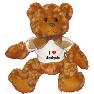  I Love/Heart Analysts Plush Teddy Bear with WHITE T Shirt 