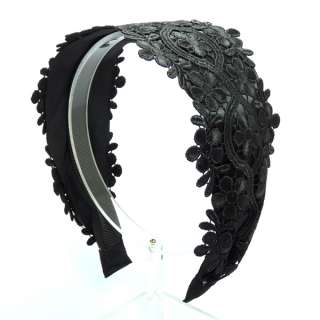 Delicate Wide Lace Hair band Headband accessories BLACK  