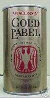 WISCONSIN GOLD LABEL BEER, ss Pull Tab Can Huber, Eagle  