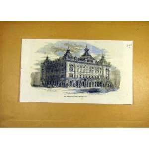  International Hotel Building Architecture Print 1858