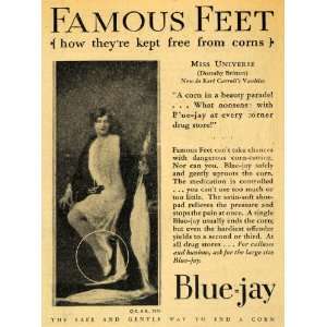  1929 Ad Blue jay Foot Corns Miss Universe D. Britton 