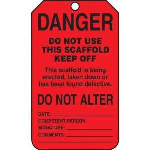  Tag, Danger Do Not Use This Scaffold Keep Off, 5 7/8 X 3 