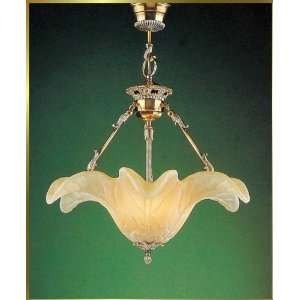  Neoclassical Chandelier, AM 1983 3, 3 lights, Old Gold, 24 