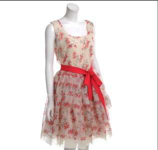 2012 S/S NEW $850 RED Valentino Tie Back Dance Silk Organza Prom Party 