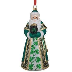   Barton Irish Christmas Santa with Pot of Gold Ornament