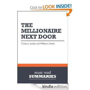 Summary The Millionaire Next Door   Thomas J. Stanley and William D 