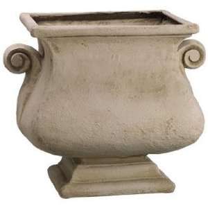  Antiqued Ivory Textured Square 17 1/2 High Garden Planter 