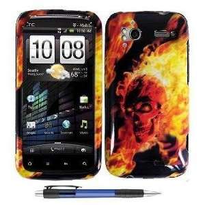 Fire Skull Network Premium Design Protector Hard Cover Case for HTC 