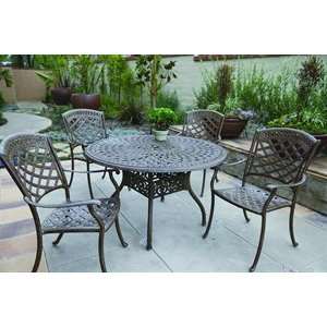  Darlee Sedona Round Table Series Table Outdoor Dining Set 