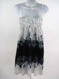 BCBG MAX AZRIA White Navy Print Sleeveless Dress Sz 4  