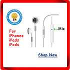 Lot 100 Mic Earphones Headphones iPhone For 3G+4G ipod  