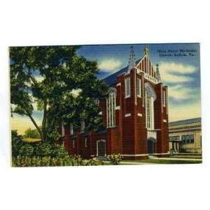  Main Street Methodist Church Linen Postcard Suffolk VA 